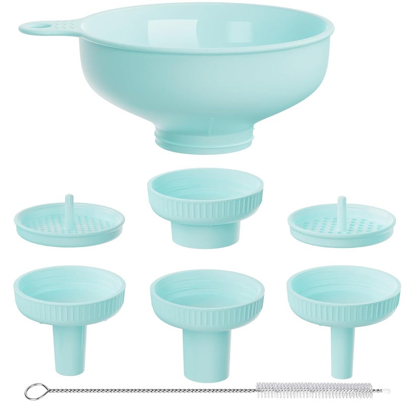 BALIWELL Wide Mouth Kitchen Funnel, Food Grade Plastic Cooking Canning Funnel with 4 Sizes Spouts for Filling Wide and Regular Mason Jars, Spray Dropper Oil Bottle Jug Spices Shampoo Sauce - Image 1